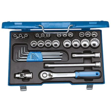 Gedore 1/2" Drive Socket Set, SAE, 31 pcs D 19 WAU-20